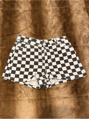 H&M Black and White Checkerboard Shorts